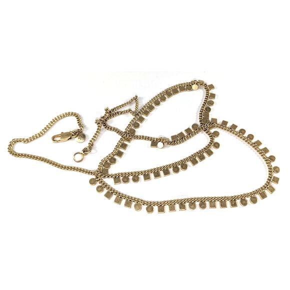 Madewell Geometric Long Gold Tone Necklace - Picture 7 of 8